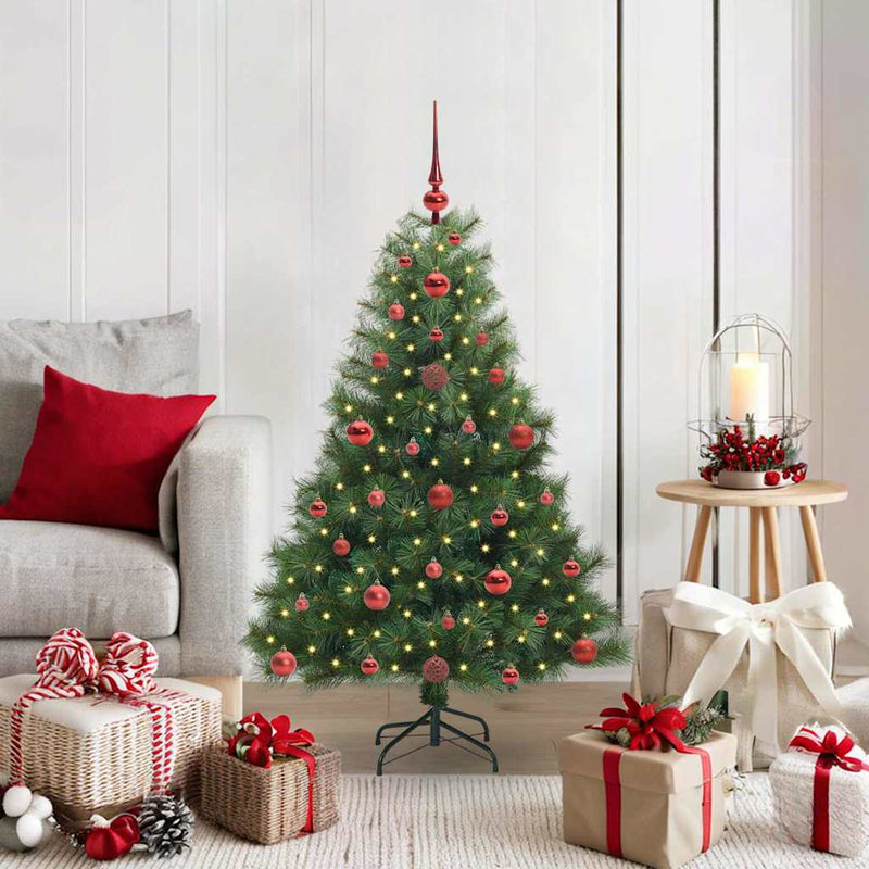Afbeelding laden in galerijviewer, Vidaxl kunstkerstboom met 150 led met standaard groen 120 cm pe en pvc
