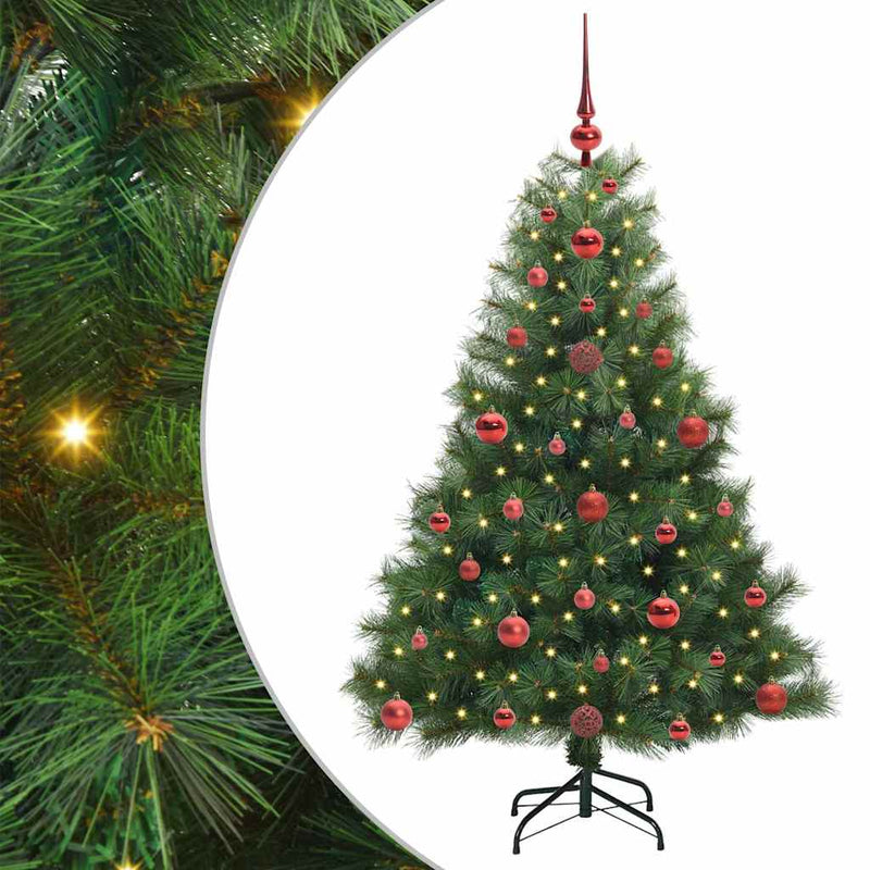 Afbeelding laden in galerijviewer, Vidaxl kunstkerstboom met 150 led met standaard groen 120 cm pe en pvc
