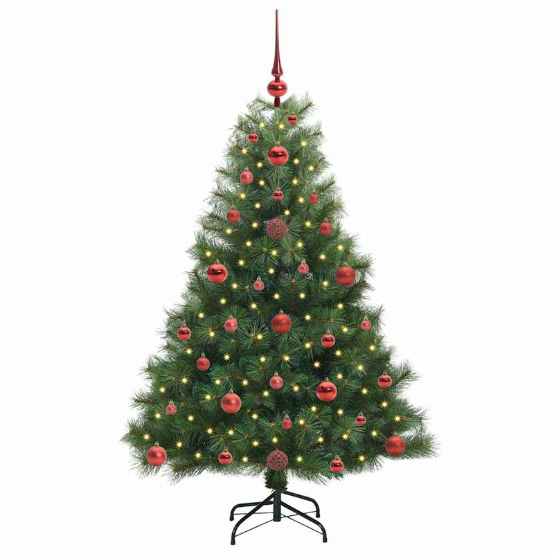 Afbeelding laden in galerijviewer, Vidaxl kunstkerstboom met 150 led met standaard groen 120 cm pe en pvc

