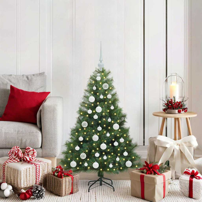 Afbeelding laden in galerijviewer, Vidaxl kunstkerstboom met 150 led met standaard groen 120 cm pe en pvc
