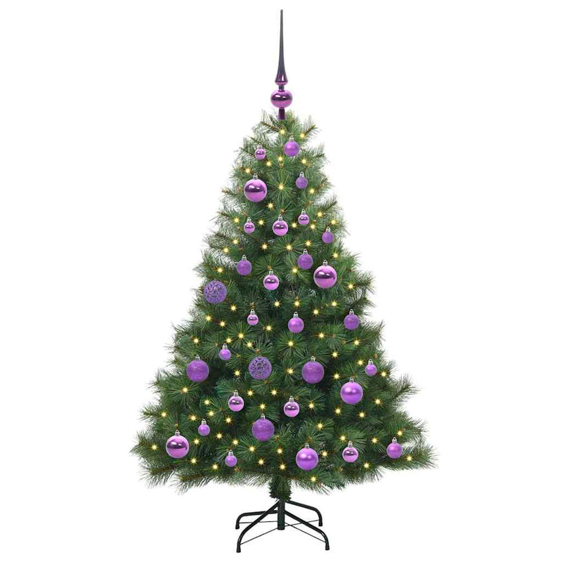 Afbeelding laden in galerijviewer, Vidaxl kunstkerstboom met 150 led met standaard groen 120 cm pe en pvc
