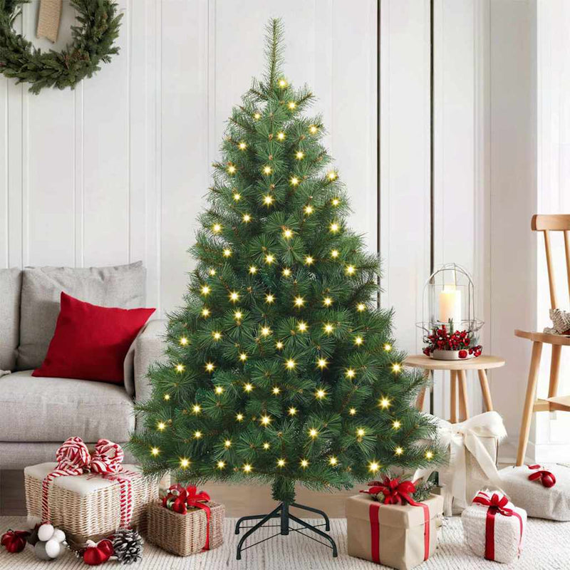 Afbeelding laden in galerijviewer, Vidaxl kunstkerstboom met 150 led met standaard groen 150 cm pe en pvc
