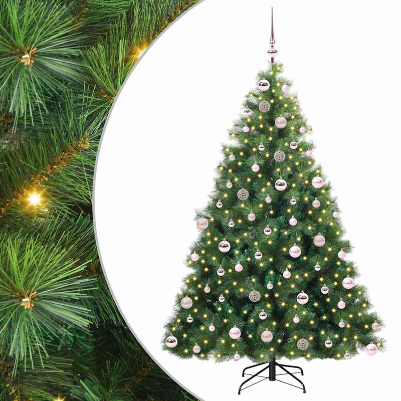 Afbeelding laden in galerijviewer, Vidaxl kunstkerstboom met 300 led met standaard groen 180 cm pe en pvc
