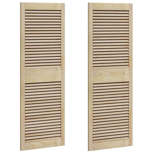 Vidaxl kastdeur 2 pcs naturel 49,5 x 2,1 x 140,5 cm massief grenenhout
