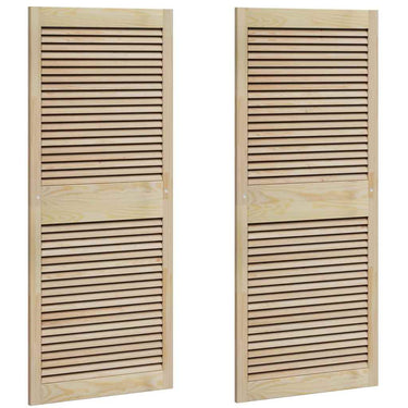 Vidaxl kastdeur 2 pcs naturel 140,5 x 2,1 x 59,5 cm massief grenenhout