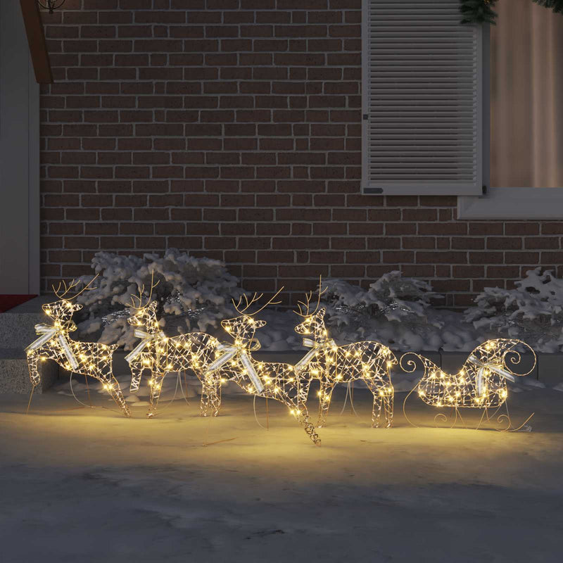 Afbeelding laden in galerijviewer, Vidaxl led rendieren met 40 led 5 pcs goud pet

