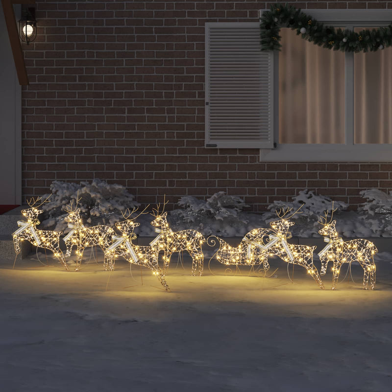 Afbeelding laden in galerijviewer, Vidaxl led rendieren met 40 led 7 pcs goud pet
