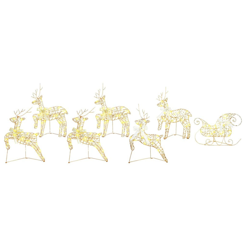 Afbeelding laden in galerijviewer, Vidaxl led rendieren met 40 led 7 pcs goud pet
