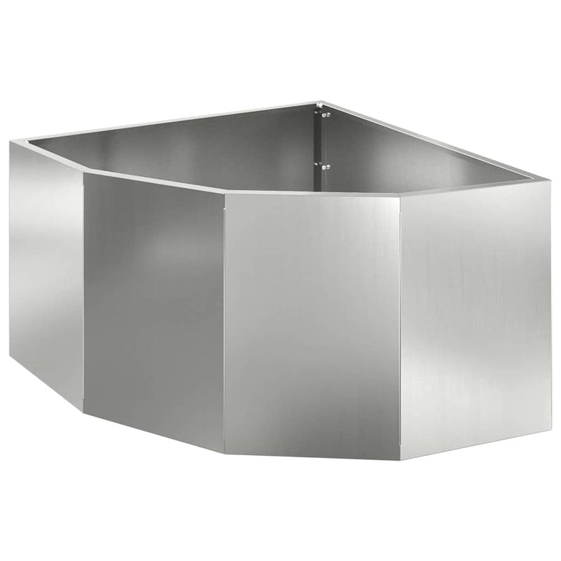 Afbeelding laden in galerijviewer, Vidaxl hoek plantbak zilver 60 x 60 x 35 cm gegalvaniseerd staal

