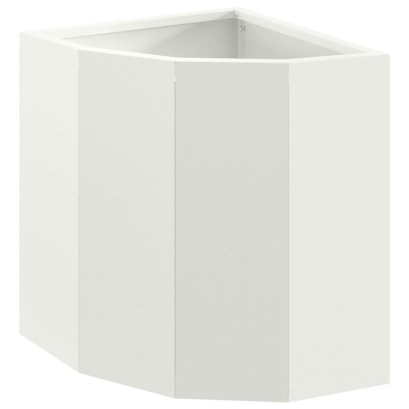 Afbeelding laden in galerijviewer, Vidaxl hoek plantbak wit 30 x 30 x 35 cm staal
