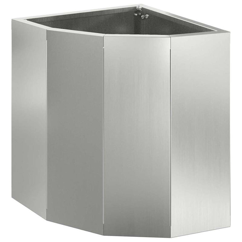 Afbeelding laden in galerijviewer, Vidaxl hoek plantbak zilver 30 x 30 x 35 cm gegalvaniseerd staal
