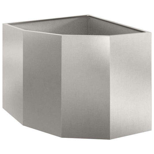 Vidaxl hoek plantbak zilver 60 x 60 x 50 cm roestvrij staal