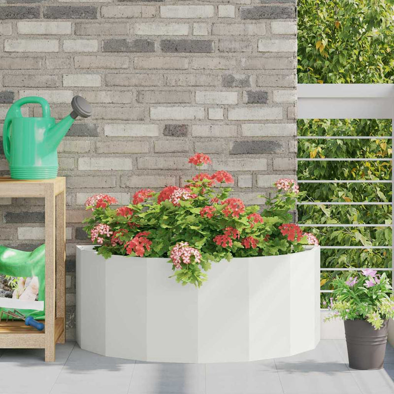 Afbeelding laden in galerijviewer, Vidaxl plantenbak wit 90 x 45 x 35 cm staal
