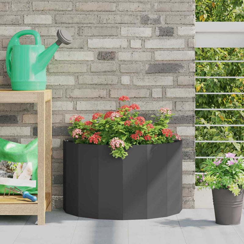 Afbeelding laden in galerijviewer, Vidaxl plantenbak zwart 60 x 30 x 35 cm staal
