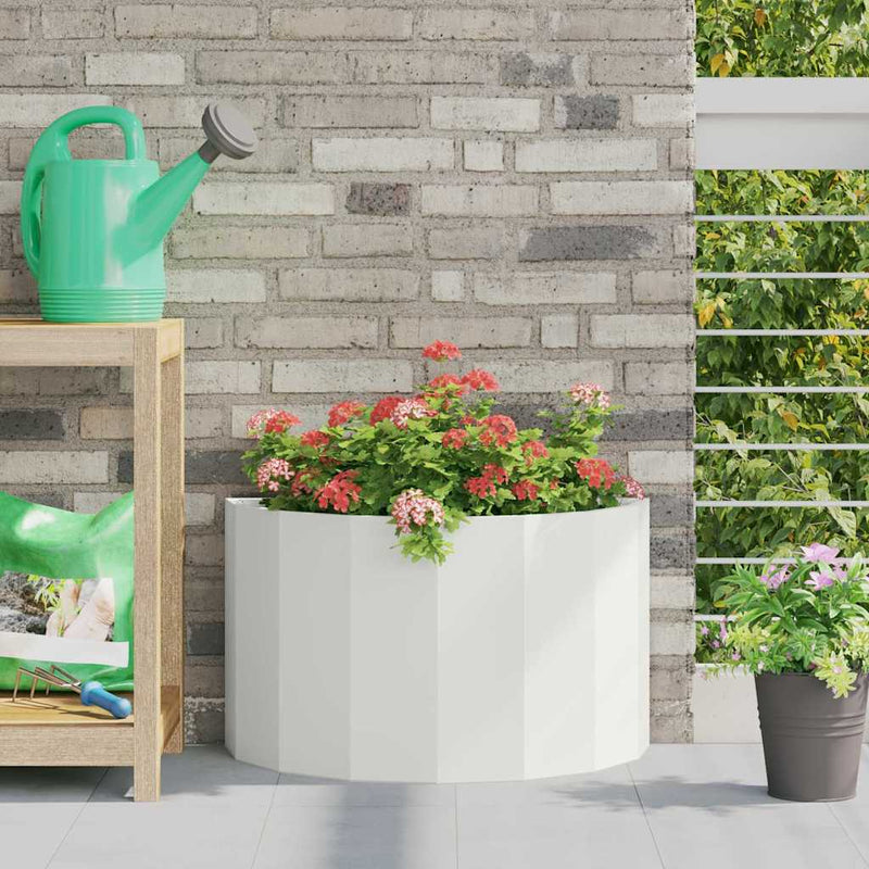 Afbeelding laden in galerijviewer, Vidaxl plantenbak wit 60 x 30 x 35 cm staal
