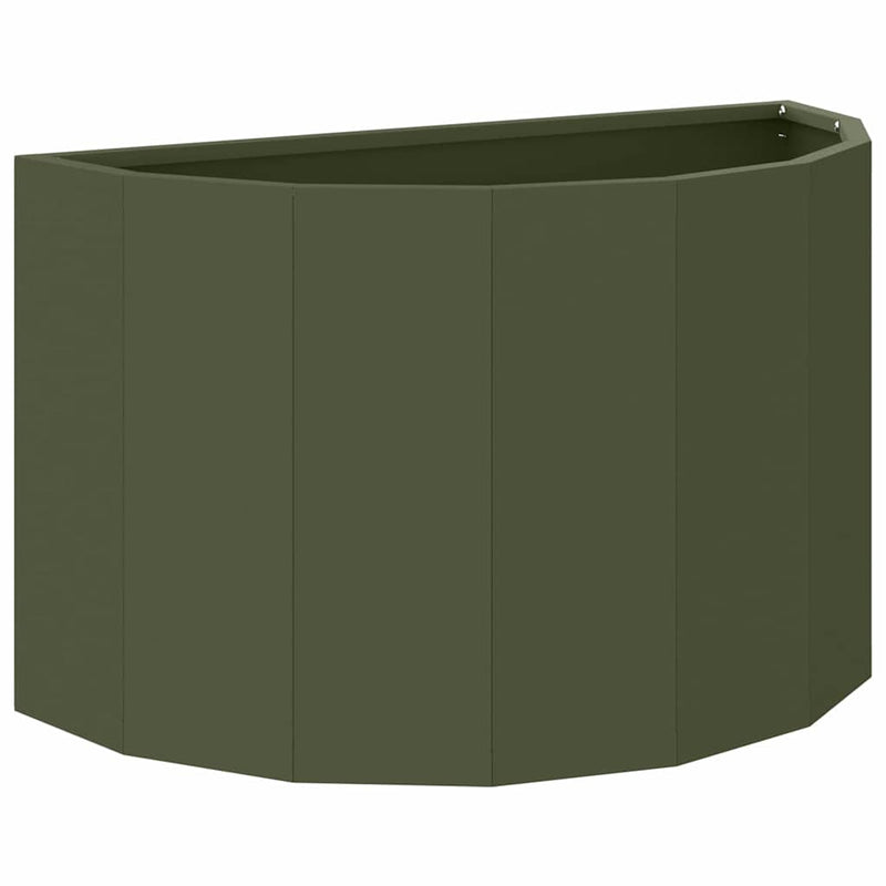 Afbeelding laden in galerijviewer, Vidaxl plantenbak olijf groen 60 x 30 x 35 cm staal

