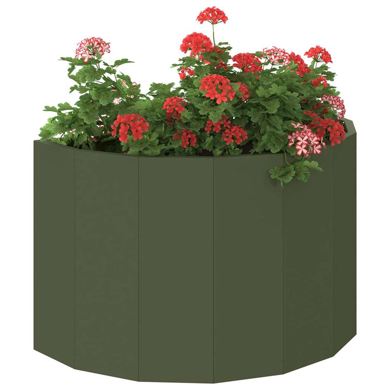 Afbeelding laden in galerijviewer, Vidaxl plantenbak olijf groen 60 x 30 x 35 cm staal
