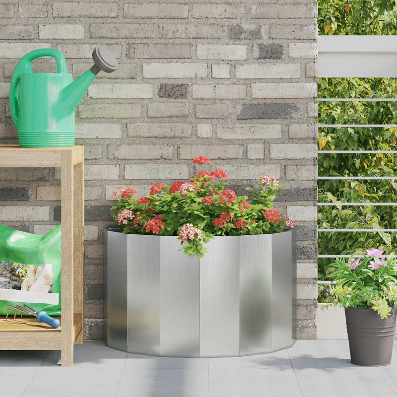 Afbeelding laden in galerijviewer, Vidaxl plantenbak zilver 60 x 30 x 35 cm gegalvaniseerd staal
