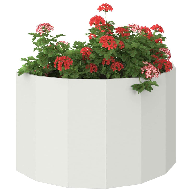 Afbeelding laden in galerijviewer, Vidaxl plantenbak wit 90 x 45 x 50 cm staal
