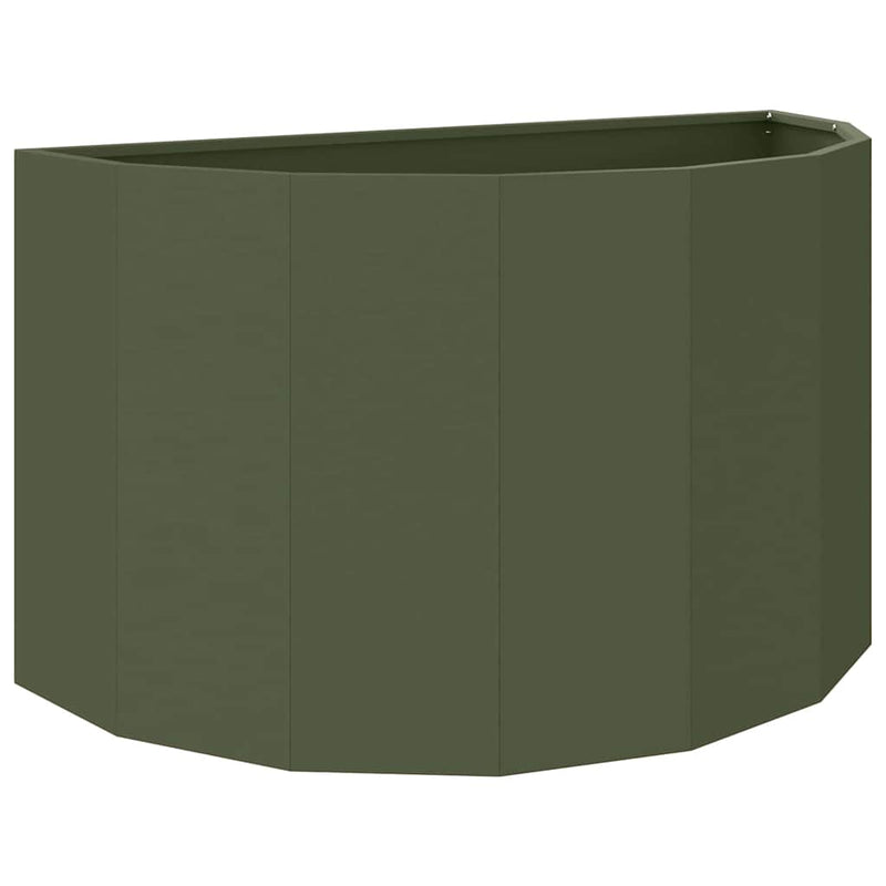 Afbeelding laden in galerijviewer, Vidaxl plantenbak olijf groen 90 x 45 x 50 cm staal
