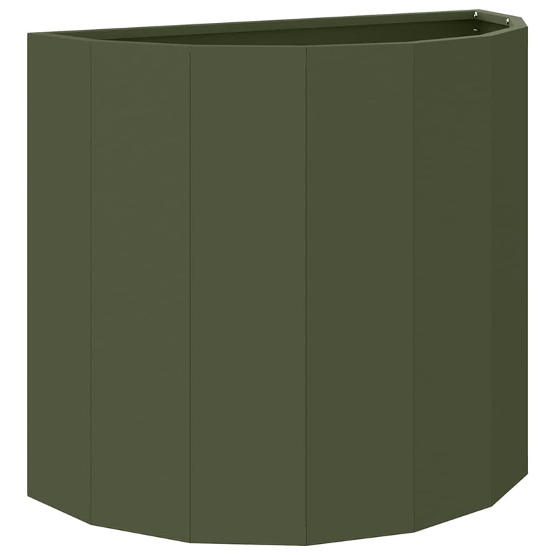 Afbeelding laden in galerijviewer, Vidaxl plantenbak olijf groen 60 x 30 x 50 cm staal
