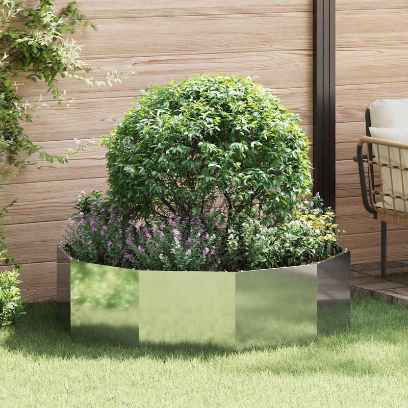 Afbeelding laden in galerijviewer, Vidaxl plantenbak zilver 120 x 120 x 35 cm gegalvaniseerd staal
