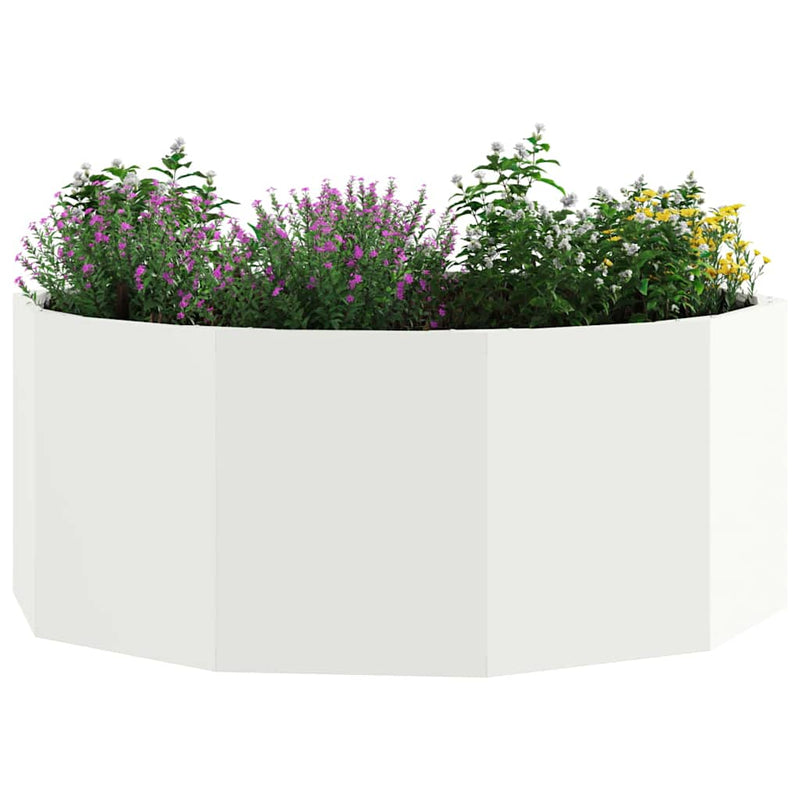 Afbeelding laden in galerijviewer, Vidaxl plantenbak wit 90 x 90 x 35 cm staal
