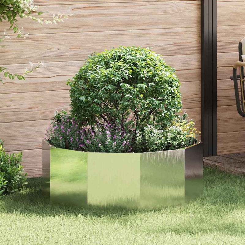 Afbeelding laden in galerijviewer, Vidaxl plantenbak zilver 90 x 90 x 35 cm roestvrij staal
