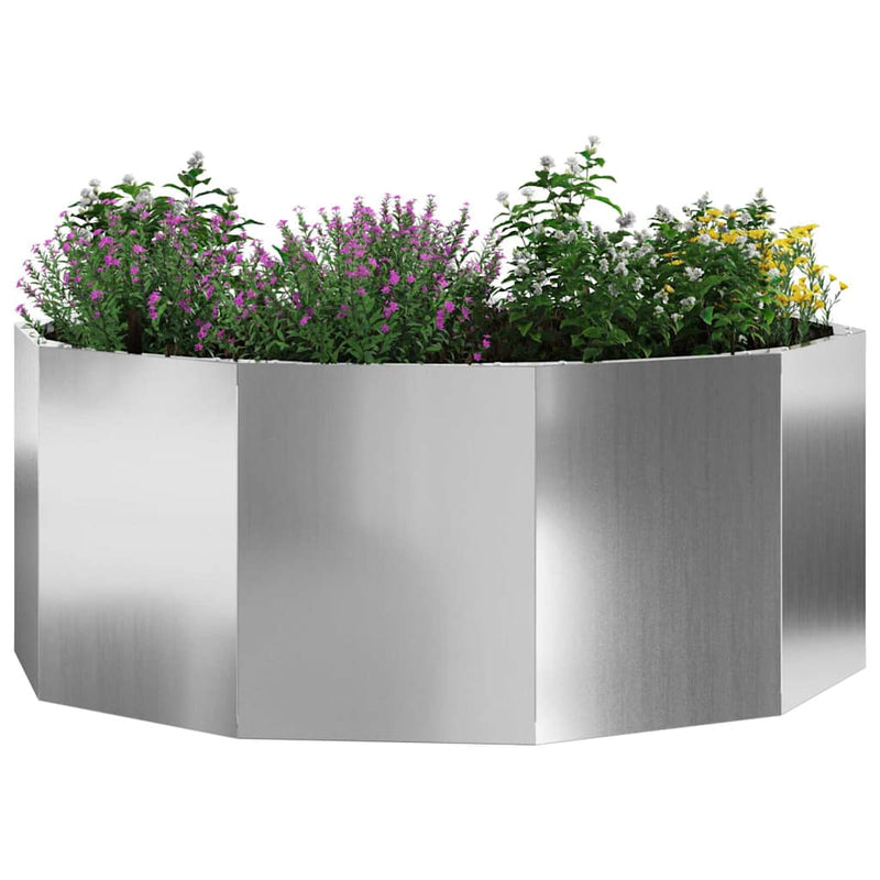 Afbeelding laden in galerijviewer, Vidaxl plantenbak zilver 90 x 90 x 35 cm gegalvaniseerd staal
