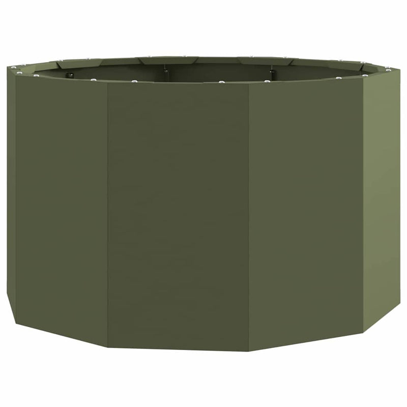 Afbeelding laden in galerijviewer, Vidaxl plantenbak olijf groen 60 x 60 x 35 cm staal
