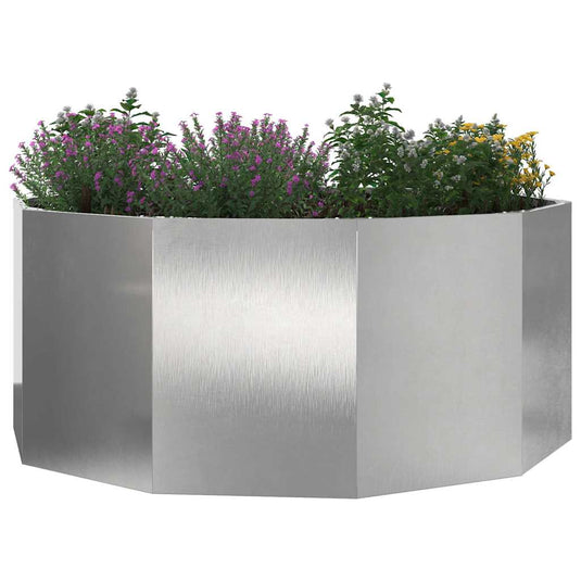 Vidaxl plantenbak zilver 120 x 120 x 50 cm roestvrij staal