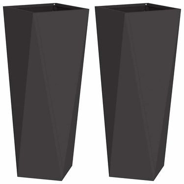 Vidaxl plantenbak 2 pcs zwart 30 x 30 x 75 cm staal