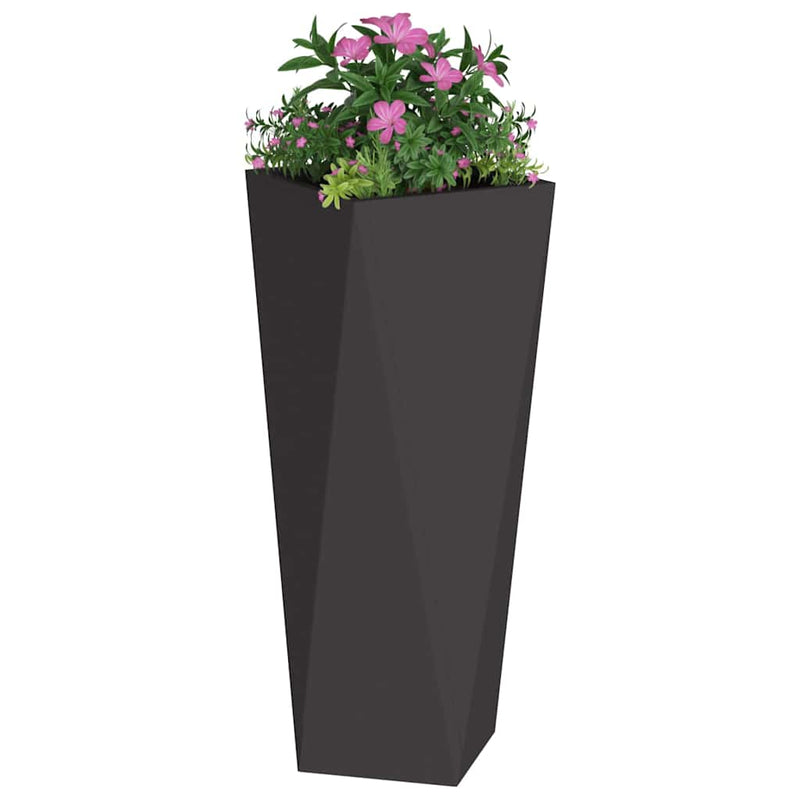 Afbeelding laden in galerijviewer, Vidaxl plantenbak 2 pcs zwart 30 x 30 x 75 cm staal
