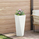 Vidaxl plantenbak wit 30 x 30 x 75 cm staal