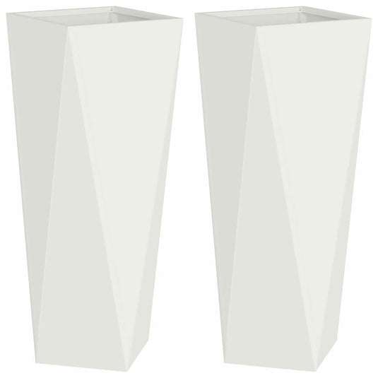 Vidaxl plantenbak 2 pcs wit 30 x 30 x 75 cm staal