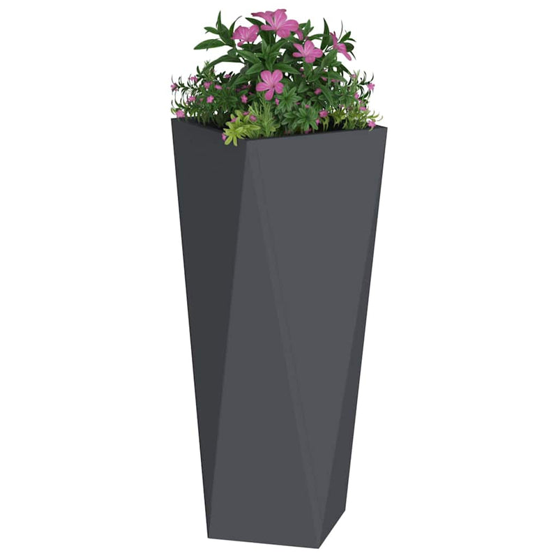 Afbeelding laden in galerijviewer, Vidaxl plantenbak 2 pcs antraciet 30 x 30 x 75 cm staal
