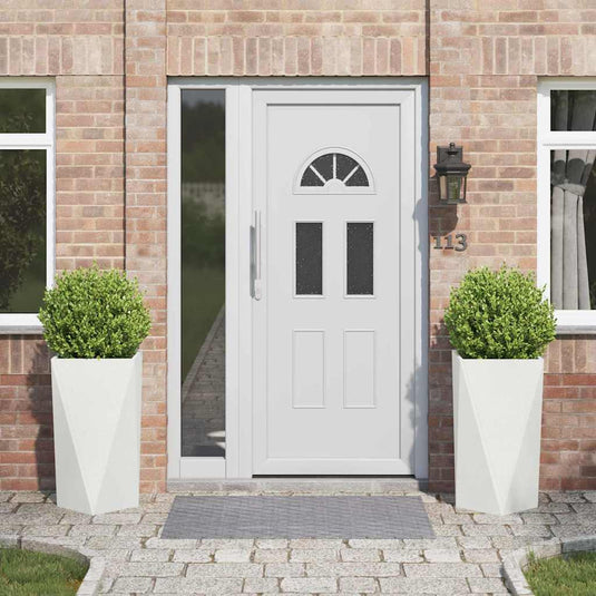 Vidaxl plantenbak 2 pcs wit 40 x 40 x 75 cm staal