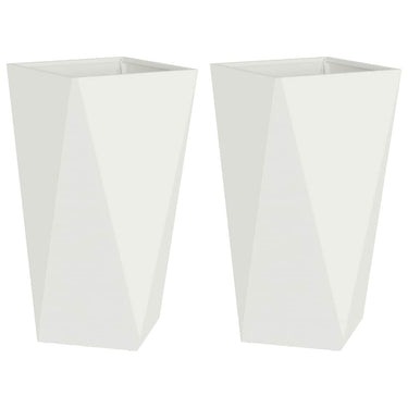 Vidaxl plantenbak 2 pcs wit 40 x 40 x 75 cm staal