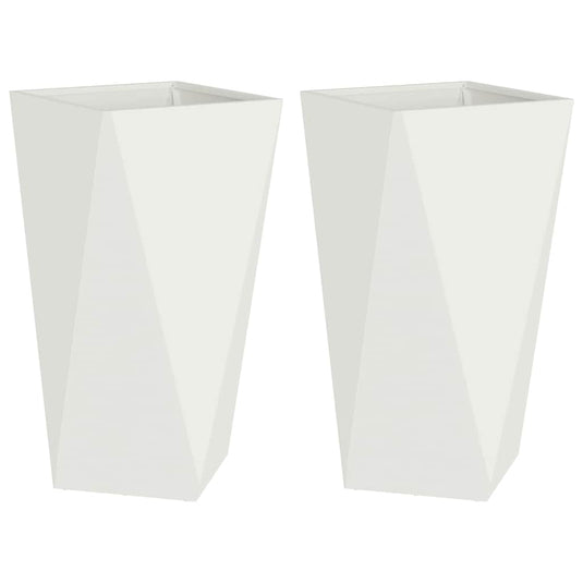 Vidaxl plantenbak 2 pcs wit 40 x 40 x 75 cm staal
