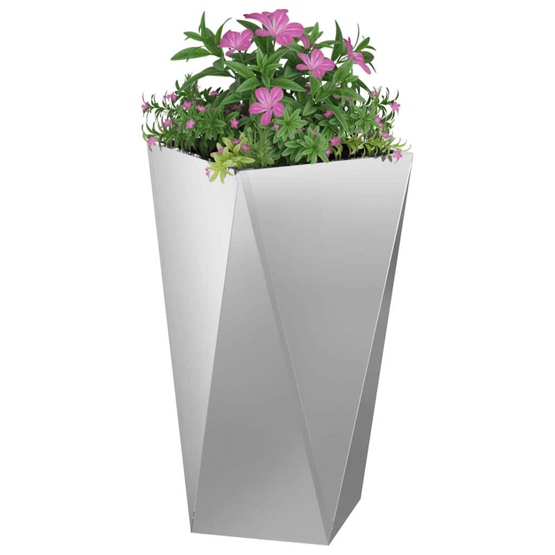 Afbeelding laden in galerijviewer, Vidaxl plantenbak 2 pcs zilver 40 x 40 x 75 cm gegalvaniseerd staal
