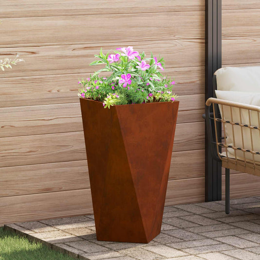 Vidaxl plantenbak roestig 40 x 40 x 75 cm cortenstaal