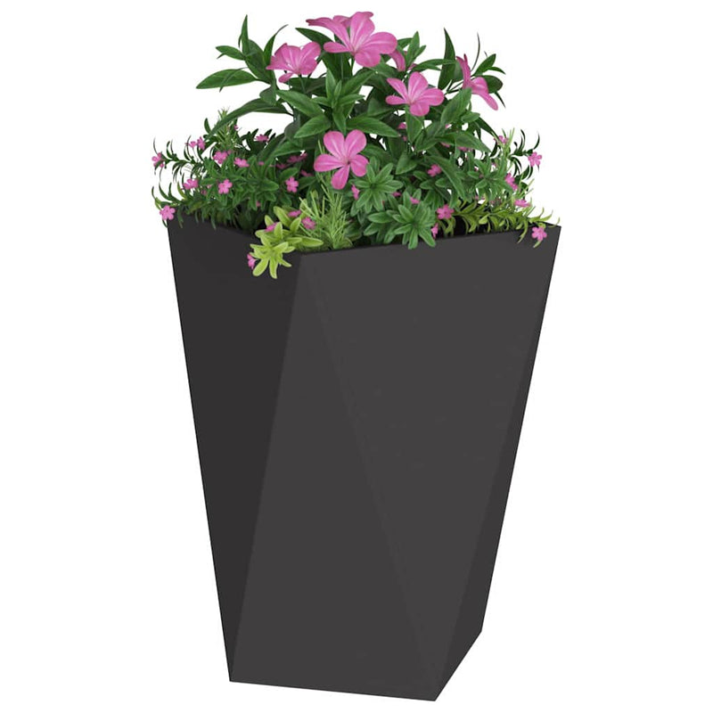 Afbeelding laden in galerijviewer, Vidaxl plantenbak 2 pcs zwart 50 x 50 x 75 cm staal
