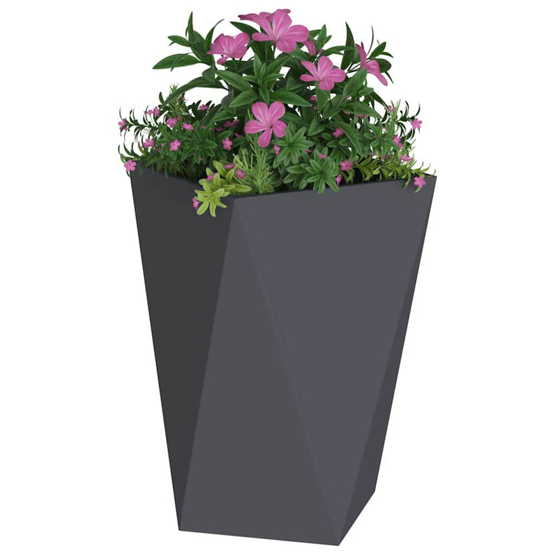 Afbeelding laden in galerijviewer, Vidaxl plantenbak antraciet 50 x 50 x 75 cm staal
