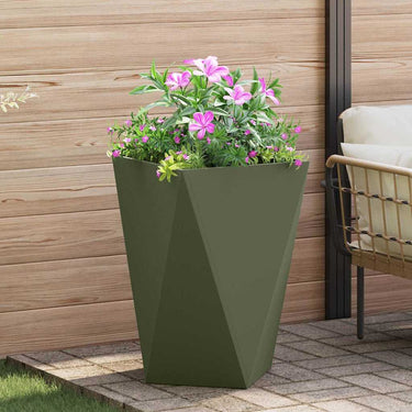 Vidaxl plantenbak olijf groen 50 x 50 x 75 cm staal