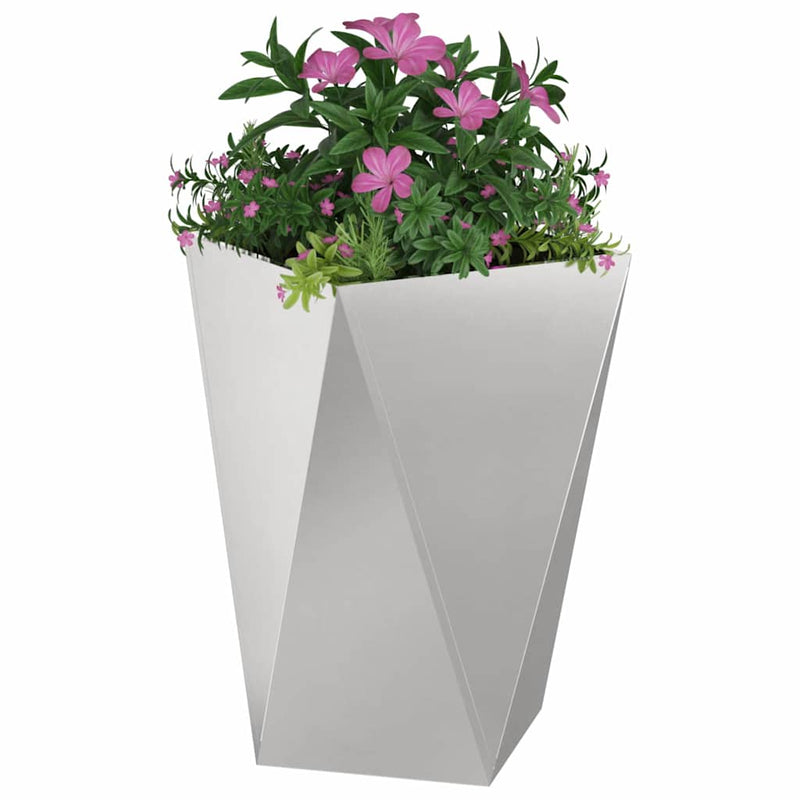 Afbeelding laden in galerijviewer, Vidaxl plantenbak 2 pcs zilver 50 x 50 x 75 cm roestvrij staal
