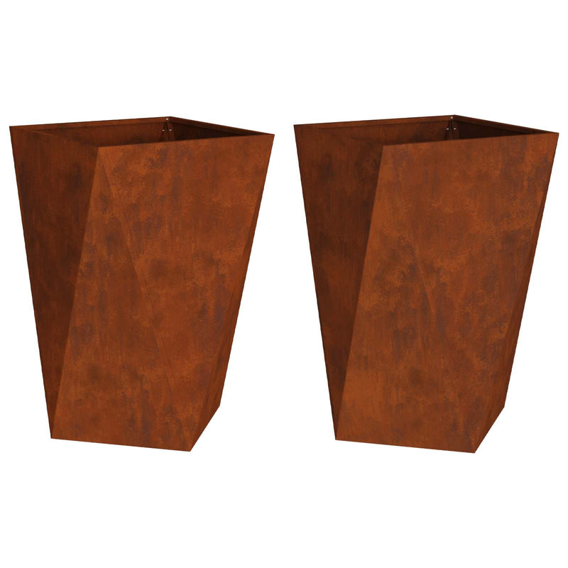 Afbeelding laden in galerijviewer, Vidaxl plantenbak 2 pcs roestig 50 x 50 x 75 cm cortenstaal
