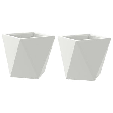Vidaxl plantenbak 2 pcs wit 30 x 30 x 30 cm staal