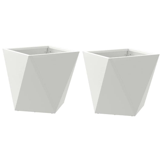 Vidaxl plantenbak 2 pcs wit 30 x 30 x 30 cm staal