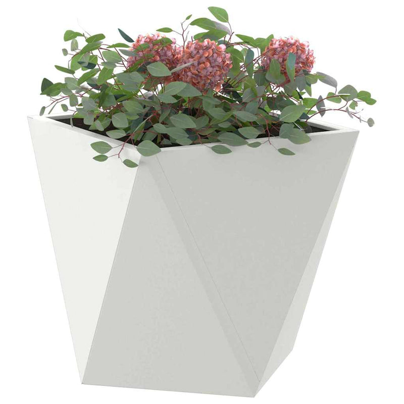Afbeelding laden in galerijviewer, Vidaxl plantenbak 2 pcs wit 30 x 30 x 30 cm staal
