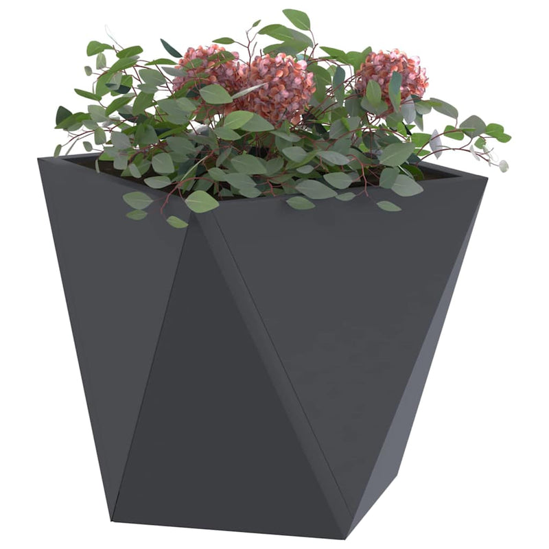 Afbeelding laden in galerijviewer, Vidaxl plantenbak antraciet 30 x 30 x 30 cm staal
